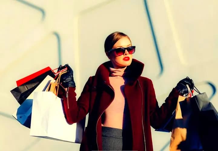 Woman carrying shopping bags